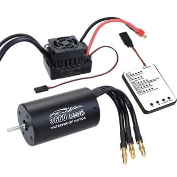 

3660 Sensorless Brushless Motor with 60A ESC & LED Programming Card for 1/10 RC Truck Monster 3300KV