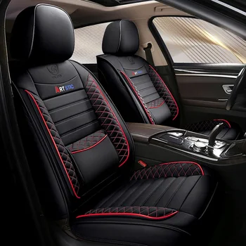 

Leather Car Seat Cover Set Universal Black Seat Protection Cushion Car Accessories for Seat Altea Ateca Ibiza Leon 5f Mk2 Mk3