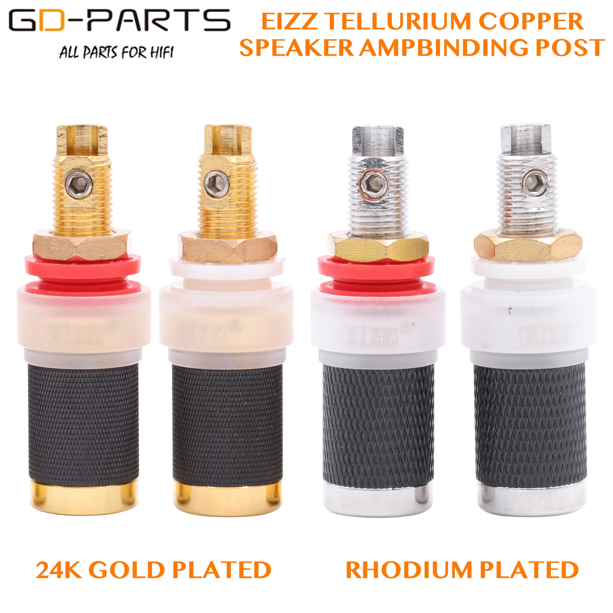 EIZZ 24K покрытие золотом и родием Tellurium Copper Speaker Binding Post HIFI Audio AMP Banana Plug Jack Socket Terminal|audio