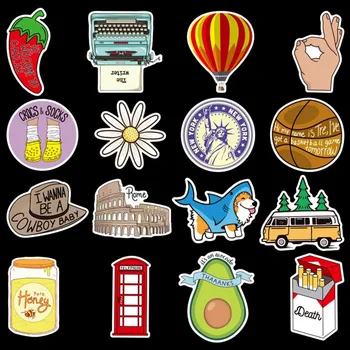 

100Pcs/pack Fresh Simple Cartoon Stickers Waterproof Vinly Decals Skateboard Luggage Phone Laptop Fridge Stickers