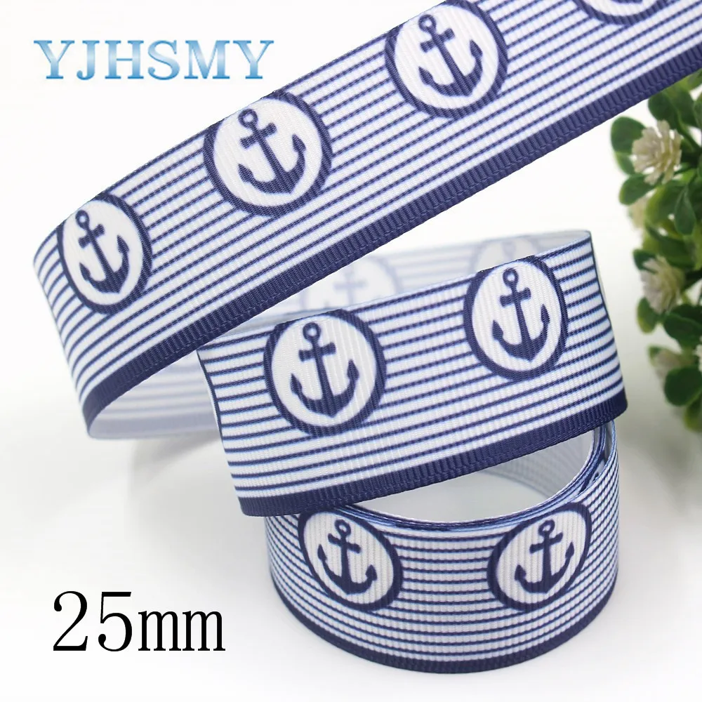 YJHSMY I-19826-1999 25 мм 10 ярдов геометрические ленты термопечать grosgrain бант колпачок DIY