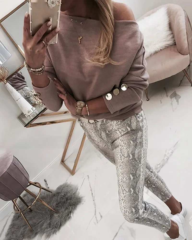 Осенне зимняя Новинка 2019 года блузка с длинными рукавами и пуговицами летучая