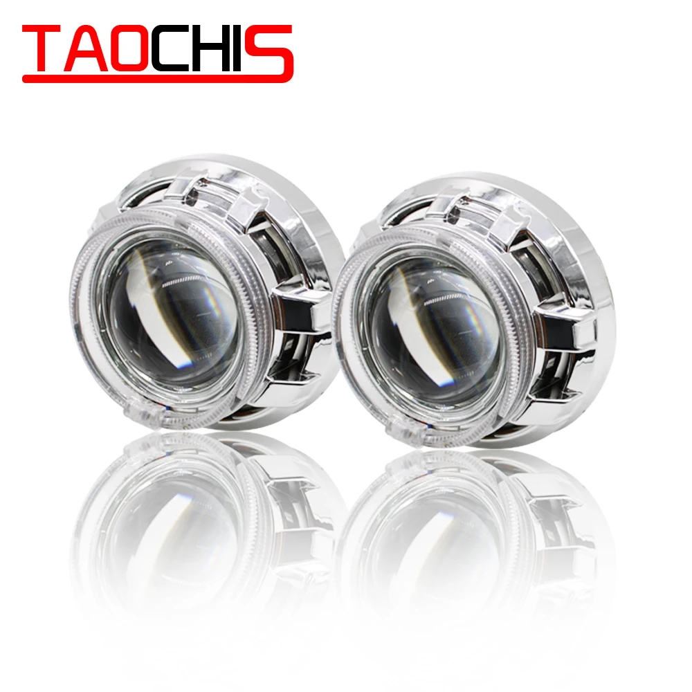 TAOCHIS APP светодиодный биксеноновый объектив Angel Devil Eyes фара для автомобиля