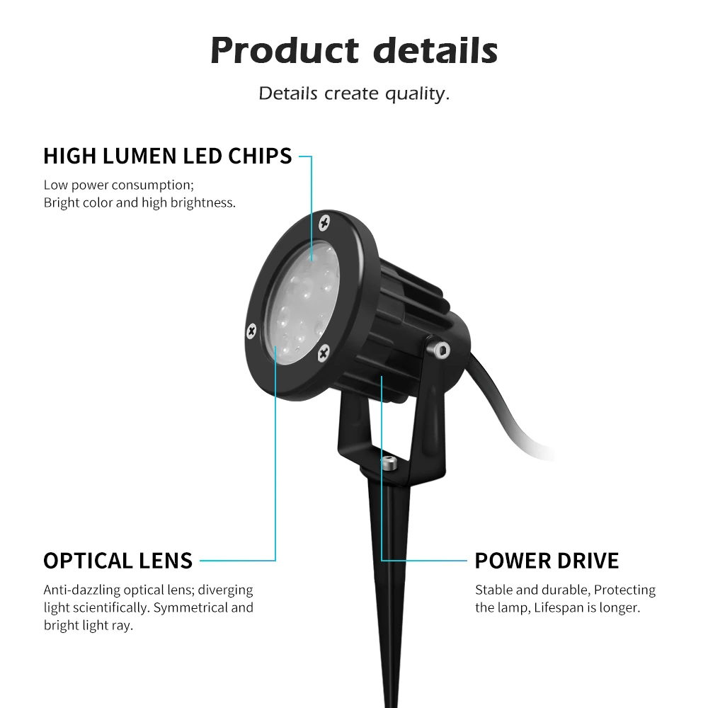 Умные наружные светодиодные фонари-шипы Zigbee 3,0, 7 Вт ...