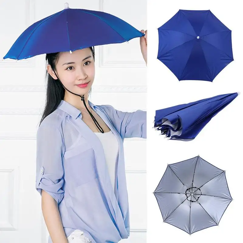 Foldable Parasol Hats Fishing Umbrella Outdoor Beach Accessories Hiking Headwear Tackle Hat Camping Portable Sport Z7T6