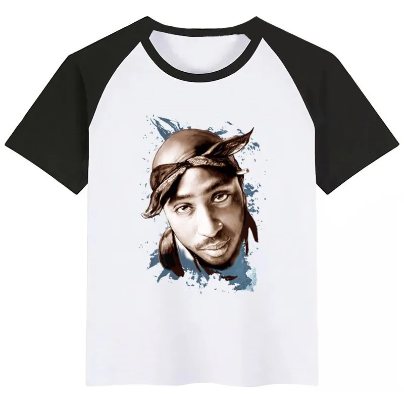 

Boys and Girls American Rapper Tupac Makaveli 2pac Print T Shirt Baby Kids Funny Clothes Chirden Summer T-shirt