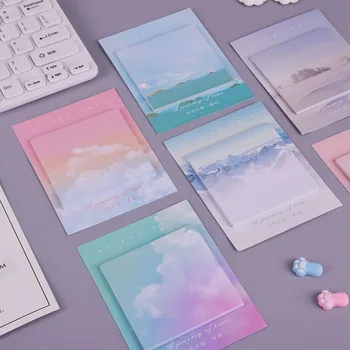 

Colored clouds student memo pad planner sticky note paper sticker kawaii stationery pepalaria office school supplies 30 pages