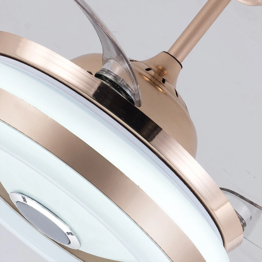 Двойное кольцо Bluetooth Музыка Светодиодный потолочный вентилятор лампа телефон приложение с подсветкой дистанционное управление Поющие вентиляторы для ресторана детская комната
