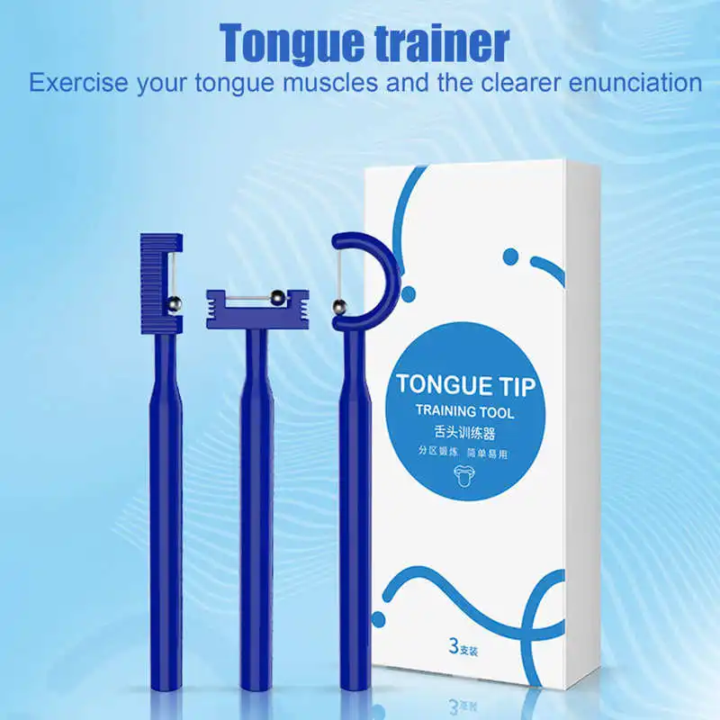 3pcs Kids Tongue Tip Exercise Tool Tongue Tip Lateralization Tools Oral Muscle Training Autism Speech Therapy Talk Tool Kits 4