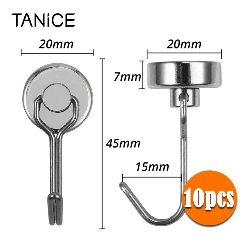 TANiCE 10 шт. Магнитные Крючки поворотные качели мощный сверхмощный неодимовый