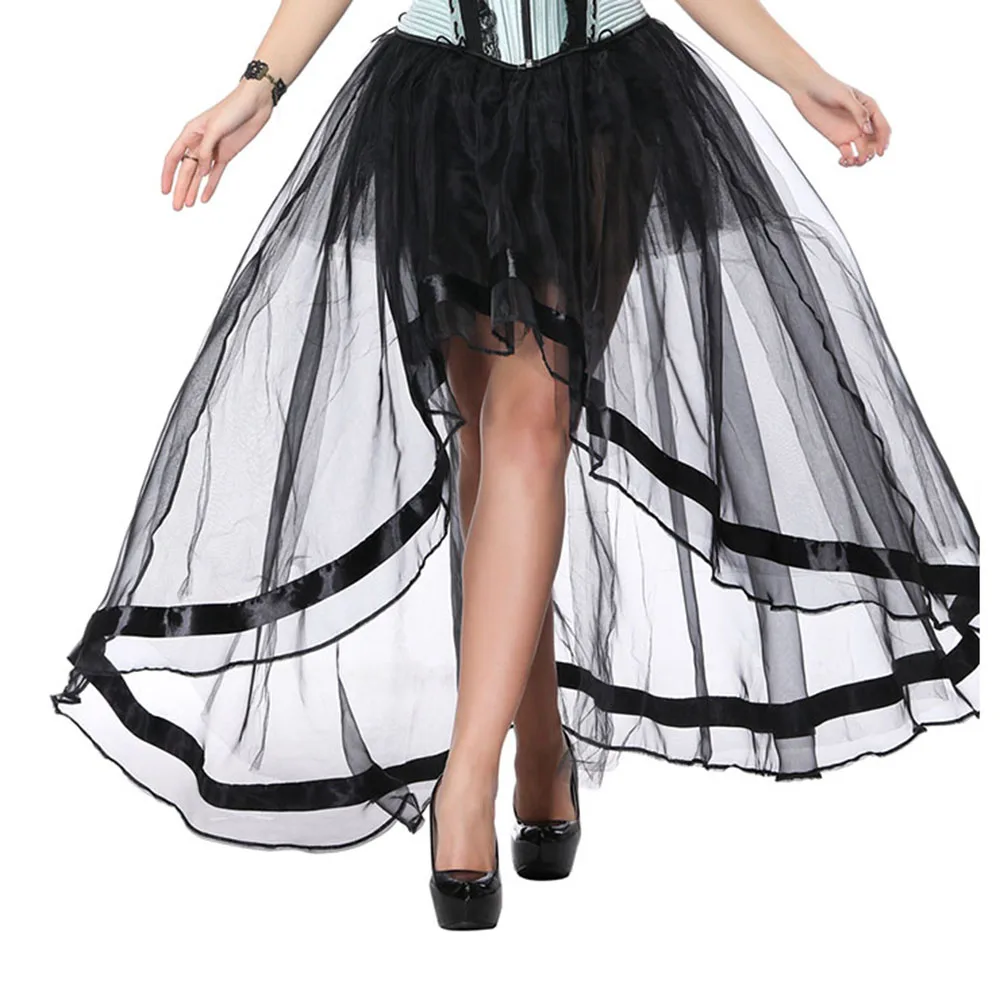 

Tulle Skirt Fashion Girls Mesh Layered Asymmetrical Skirts Gothic Style 2019 New Women Sexy Dance Party Night Skirt Ladies D35