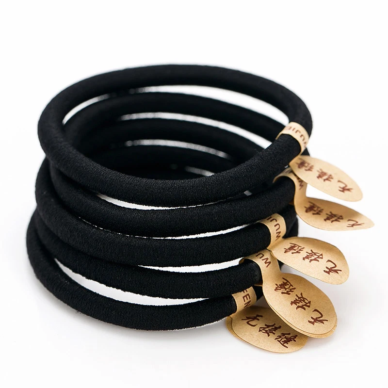 

10 PCS/Set Korean Girl Simple Ponytail Holder Headwear Black Basic Elastic Hair Bands Women Headdress Hair Accessories Wholesale
