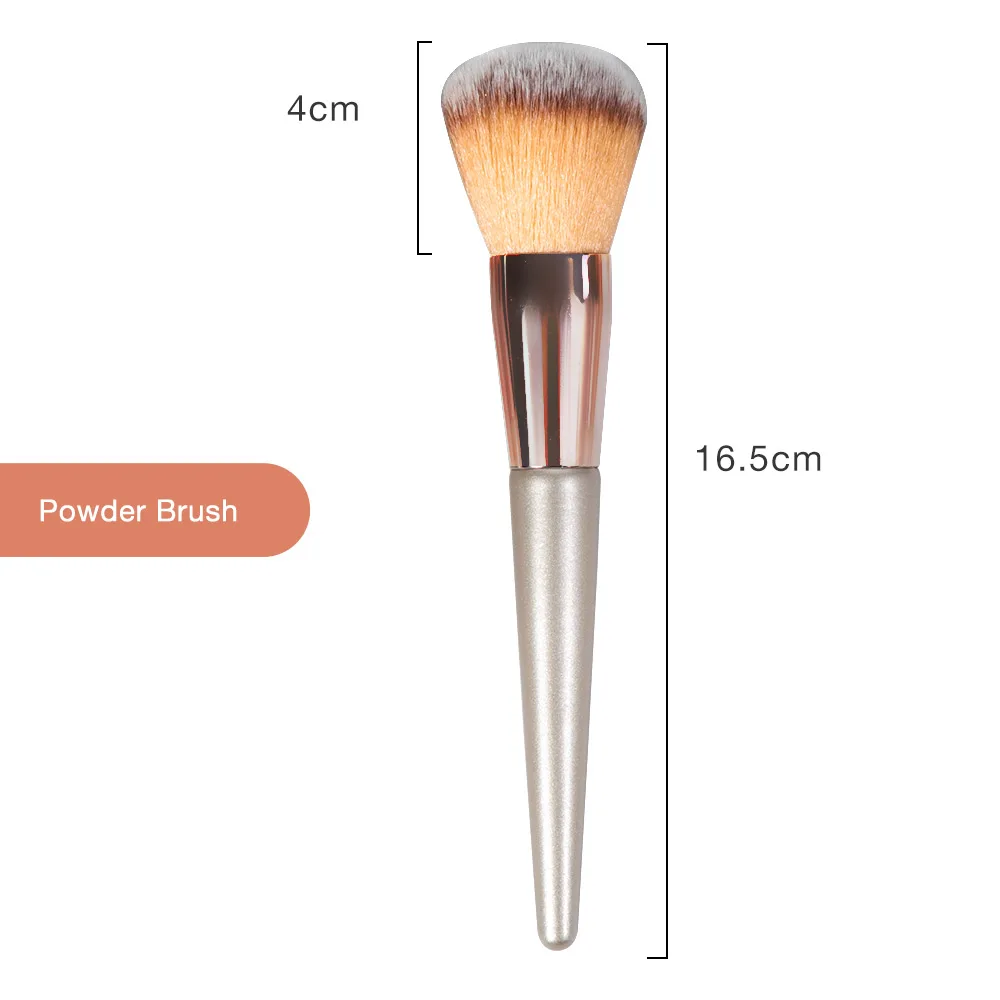 powder brush 1 шт., роскошные кисти для макияжа цвета шампанского, для тональной основы, пудры, румян, теней, консилера для губ, кисти для макияжа глаз, косметические инструменты для красоты - Handle Color: powder brush