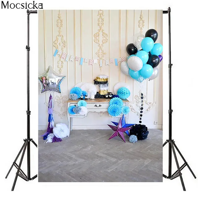 Girl Birthday Portrait Photography Backdrop Floral Cage Balloons Pink Newborn Baby Portrait Cake Smash Background Photo Studio style 9