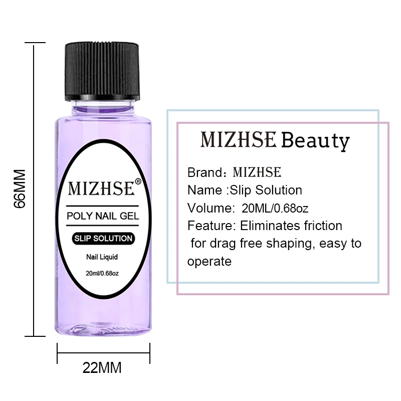 MIZHSE 20ml Slip Solution Poly Nail Gel Quick Builder Nail Gel Nail Liquid Permanent Acrylic Nail Art Extension Manicure Tools 6