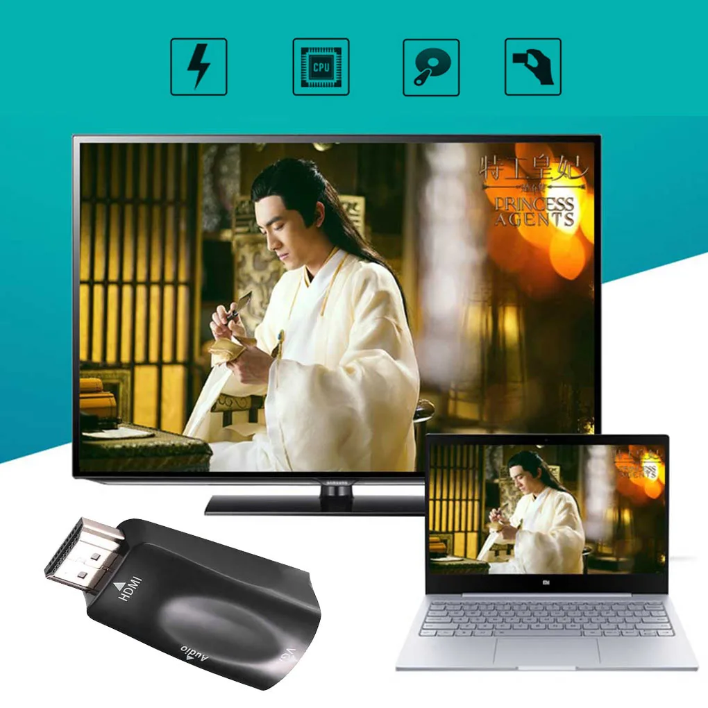 HDMI папа VGA 15 Pin Женский адаптер аудио кабель конвертер FHD 1080P 720P 480P для ПК ноутбука