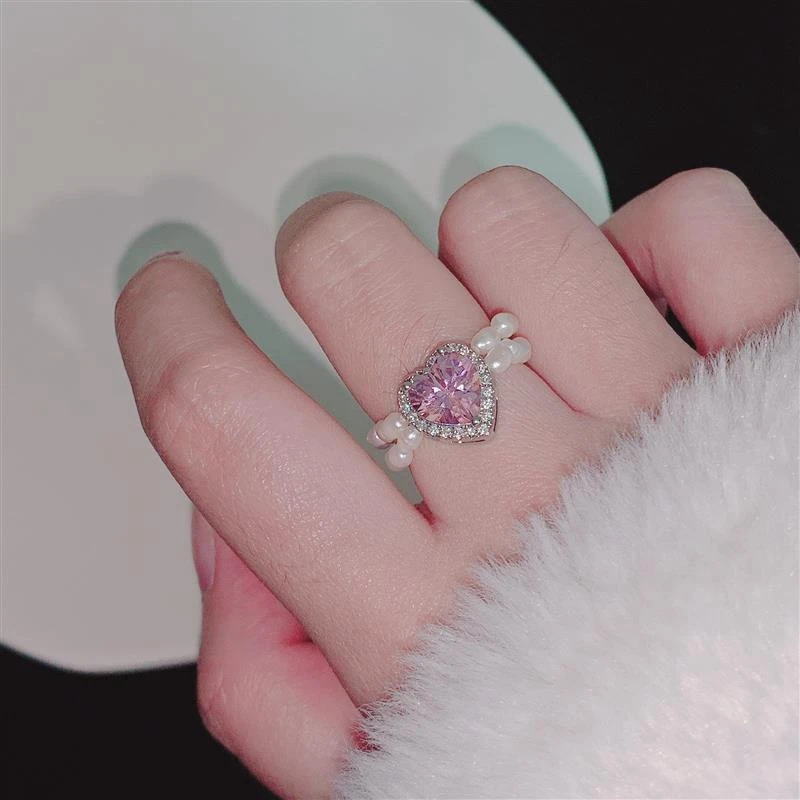 MENGJIQIAO Wholesale Elegant Elastic Beads Rings For Women Girls