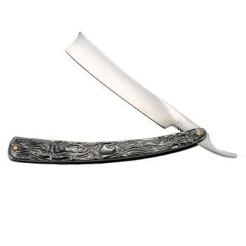 

Shave Knife Folding Knife New Straight Edge Stainless Steel Shaper Barber Razor Folding Shaving Knife Aluminum Alloy Handle P101