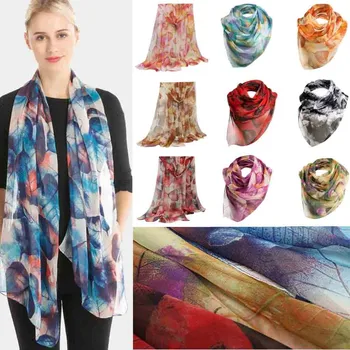 

Are you sure not to click in and see Women New Scarf Leaves pattern Scarf Square Scarf Long And Light Silky Scarf Purchasing