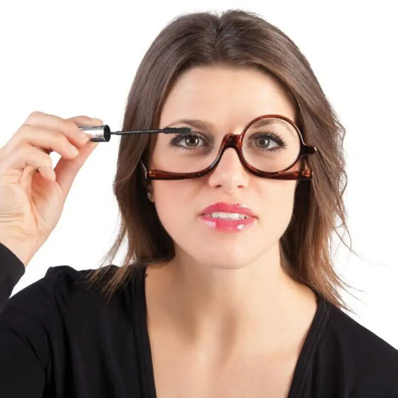 

Women Lady Rotating Makeup Glasses Reading Glasses Flip Up +1.5 +2.0 +2.5 +3.0 +3.5 +4.0