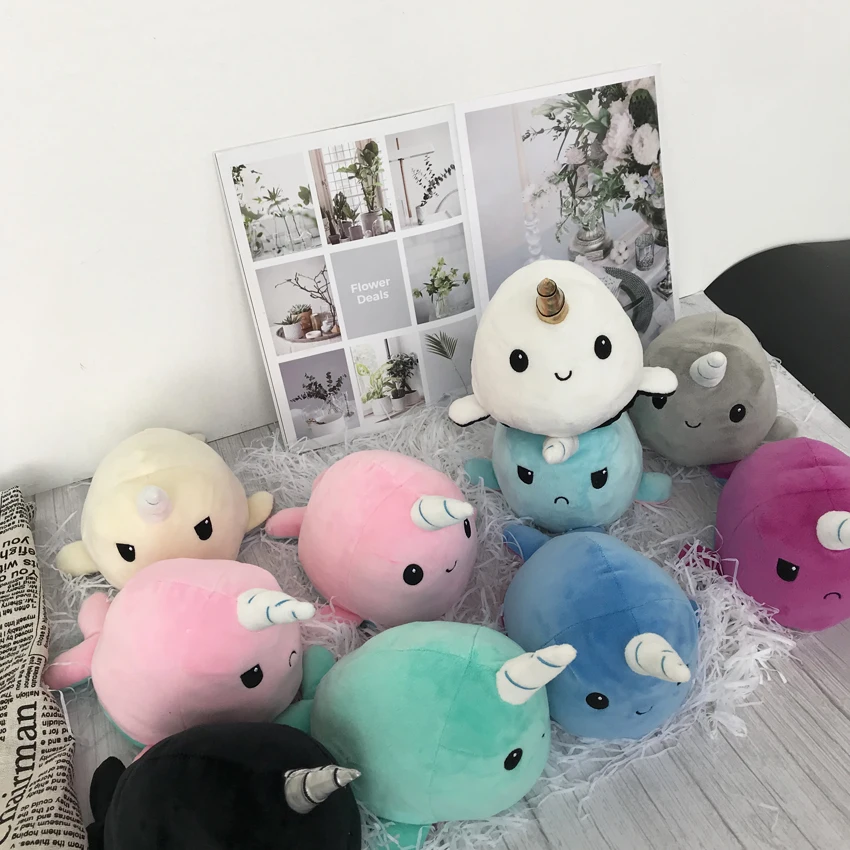 

Creative Flip fish Stuffed Plush Doll Different Sides To Show Different Moods Soft Simulation Reversible Fish Plush Toy For Kids