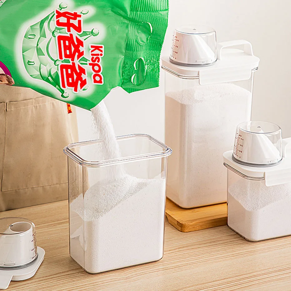 Multi-Use Laundry Powder Detergent Dispenser Food Grains Rice Storage Container