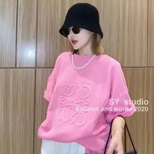 Cor candy carving 3D thick cut cuff t-shirt 2021 short sleeve oversized tshirt