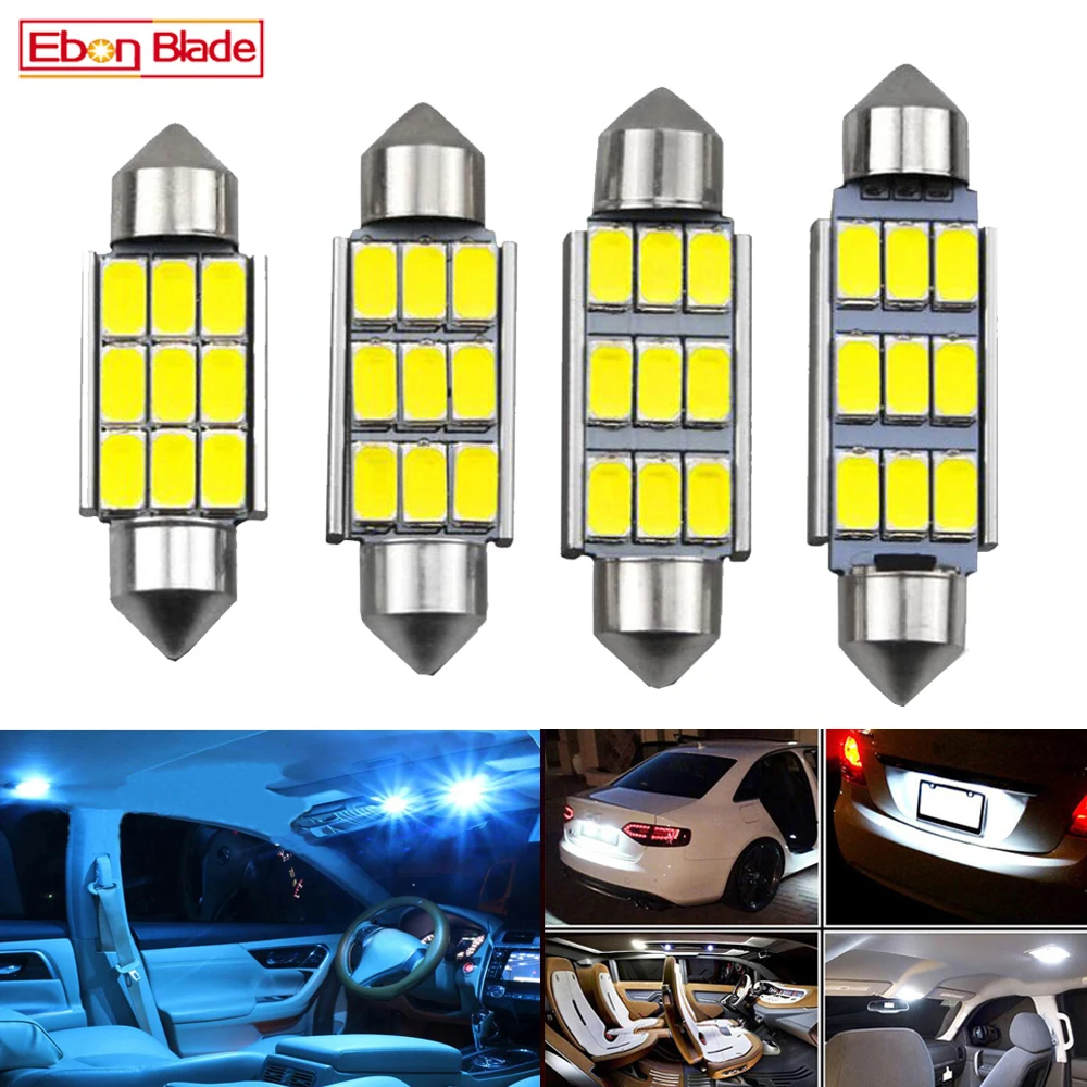 

4 x C5W Canbus LED Bulb Festoon 36mm 39mm 41mm C10W Car Interior Dome Map Trunk Light License Plate Lamp White Ice Blue 12V