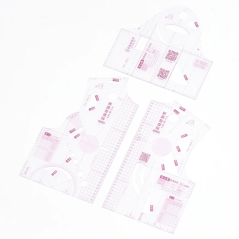 

1:1 Transparent 3PCS/lot Women Garment Design Ruler Drawing Template DIY Craft Clothes Prototype Ruler Sewing Tools