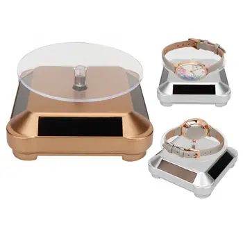 

Multi-Purpose Solar Energy Rotating Display Turntable Gold Silver Watch Phone Glasses Jewelry Display Makeup Holder Rack New