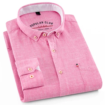 

Aoliwen brand men Spring New Men's Long Sleeve Comfortable Soft 80% Cotton Multicolor Casual Shirt Long Sleeve Street Top