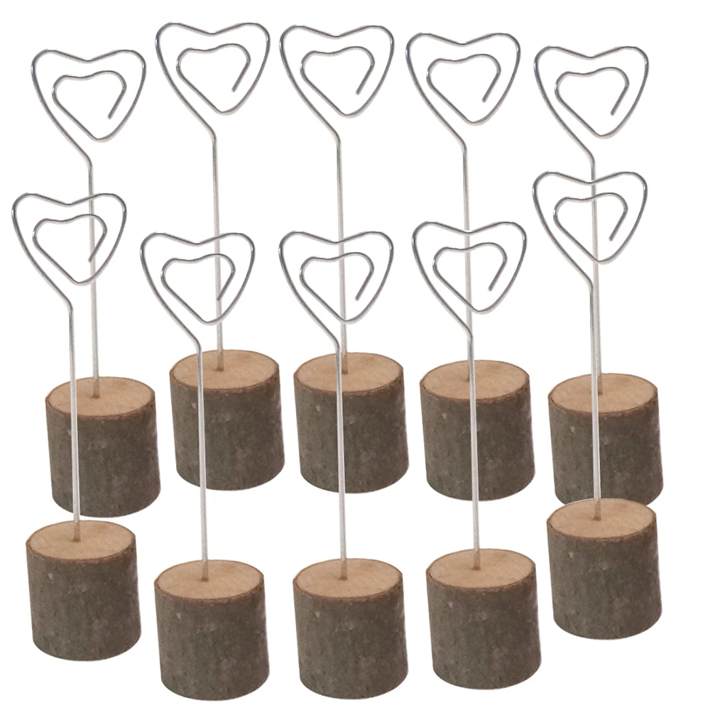 10pcs Wooden Table Card Holder Photo Clip Memo Card Holder Customized Gift Note Clamp Wedding Wedding Table Card Holder Supplies - Цвет: Style 1