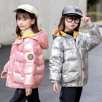 

Children's down jackets for boys 2020 Girls Winter Solid Color Beautiful Plus Velvet Thick Down Jacket Cotton Coat