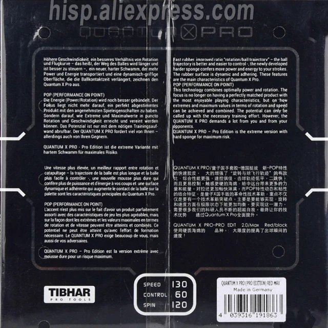 Original Tibhar quantum x pro edition table tennis rubber sticky