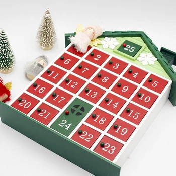 

Wooden Advent Calendar Christmas Xmas Wood Tradtional Calender with 25 Drawers