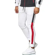 Повседневные брюки цветные полосатые для мужчин осенние и зимние спортивные обтягивающие мужские брюки