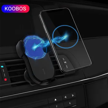 

KOOBOS Qi Car Wireless Charger for iPhone 11 Xs X Samsung Note 10 15W Fast Charging Induction Wireless Car Charger Holder
