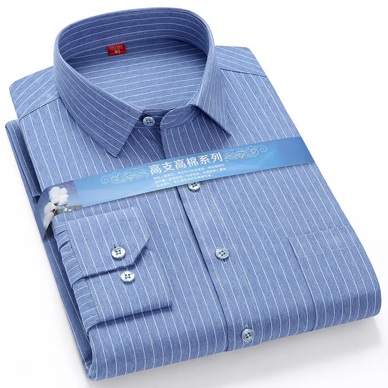Plus Large 5XL 6XLsize Mens COTTON+Polyester NON-Iron Dress Shirt Regular Fit Soft Easy Care Smart Casual Purple Social Shirts dress shirts