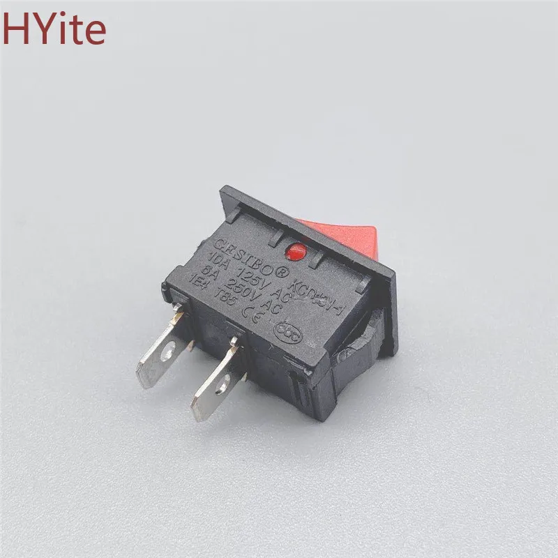 10 шт. черный/красный/белый кнопочный мини переключатель 6A 10A 250V KCD1 101 2 контактный