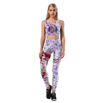 

2019 Number Printing Yoga Pants Woman Unicorn Bodybuilding Serve Suit