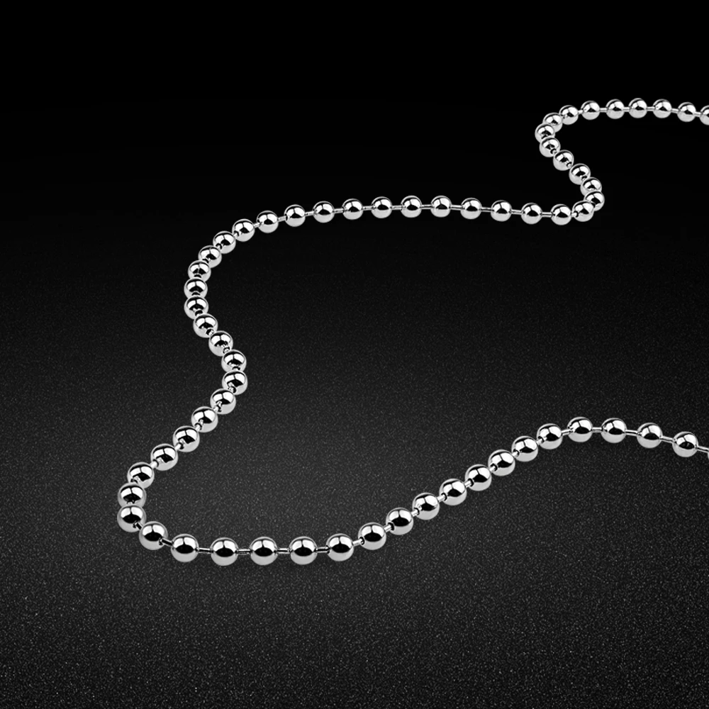 Collana Neutra In Argento Sterling 925 Collana A Sfera Semplice Cintura In Argento Massiccio Collana Singola Misura Pendente Pendente Con Ciondolo Mig