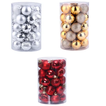 

34Pcs Christmas Tree Ball Sets 6cm Christmas Decorations Wedding Party Ornaments Xmas Tree Ball Bauble Hanging Ball Decor Gifts