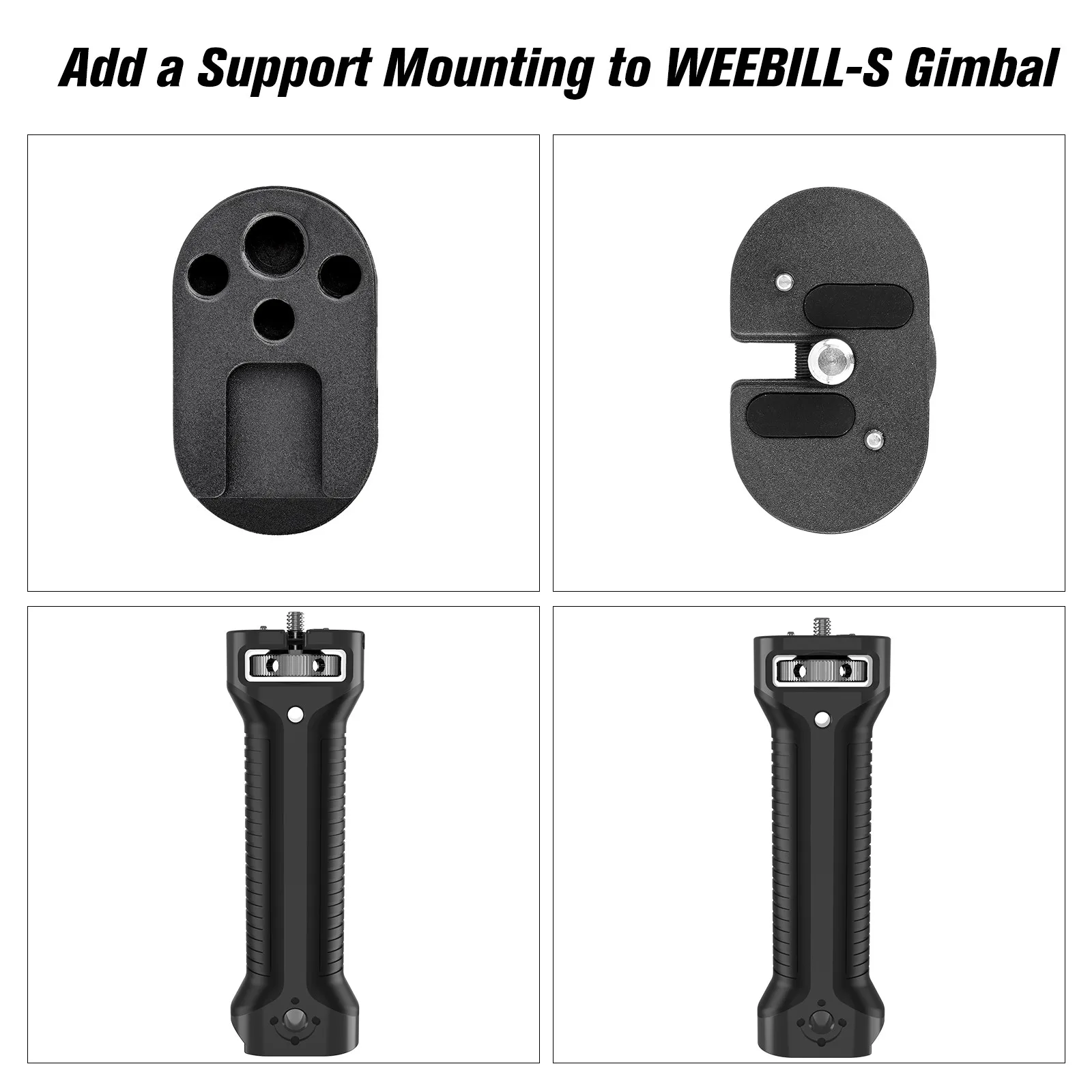 Gimbal Stabilizer Handle Hand Grip Extension Rod Holder Cold Shoe Mount 1/4 Screw Holes Zhiyun Weebill S zhiyun camera gimbal stabilizer