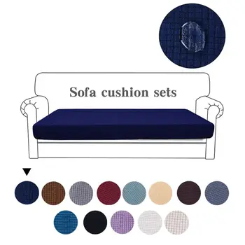 

Cushion cover for one people Checked Fleece Waterproof Sofa Cushion High Elasticity Solid Color 1PC