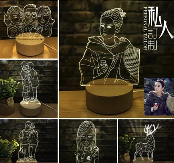 

LED 3D Acrylic Smart Customized DIY Night Light Bluetooth Speaker USB Night Light Photo Text Christmas Wedding Gift