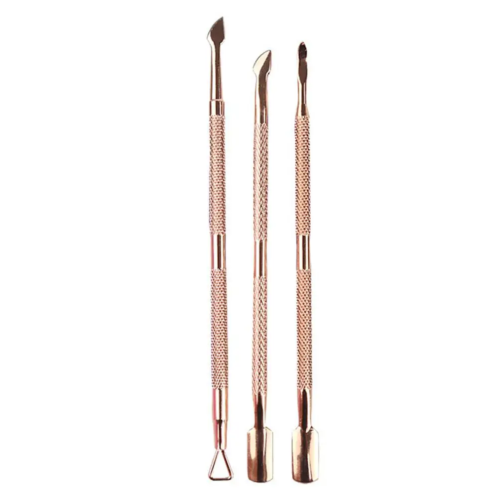 

3Pcs Cuticle Pusher Scraper Professional Stainless Steel Gel Nail Polish Spoon Remover Dead Skin Cleaner Pedicure Manicure Tools