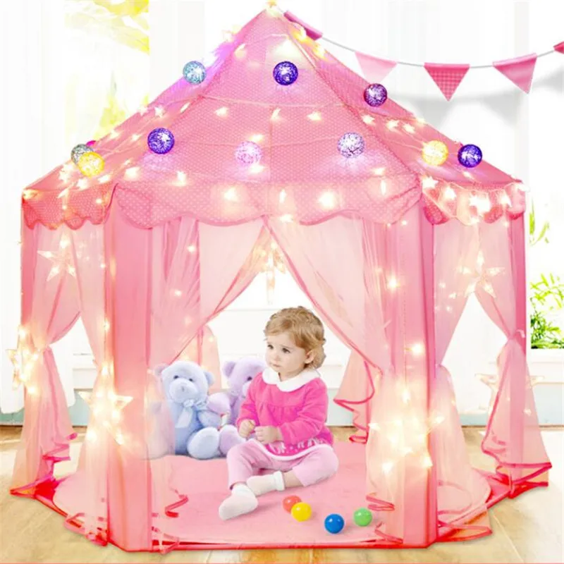Детская палатка в виде вигвама для детей, игровой домик Вигвама, складные палатки-Типи, как детский сухой шестигранный мяч принцессы, бассейн, открытый декор комнаты