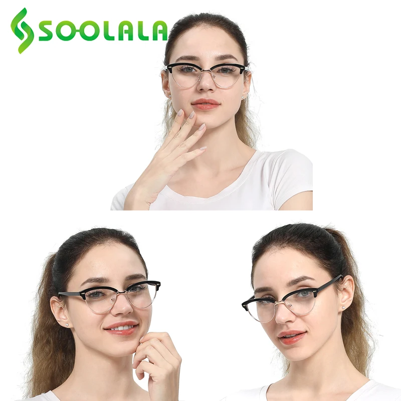 semi rimless cateye glasses