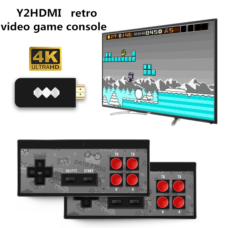  RETROMAX HDMI 4K Video Game Console Two Players Build-in 568 Retro Classic Games Wirless Controller