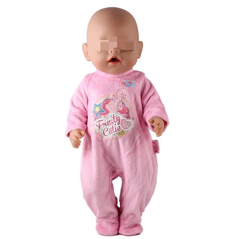 Кукольные Костюмы Одежда для кукол подходит для 43 см детская кукла розовый медведь боди с сердечком для 17 дюймов кукла лучший подарок для девочки - Цвет: jumpsuit
